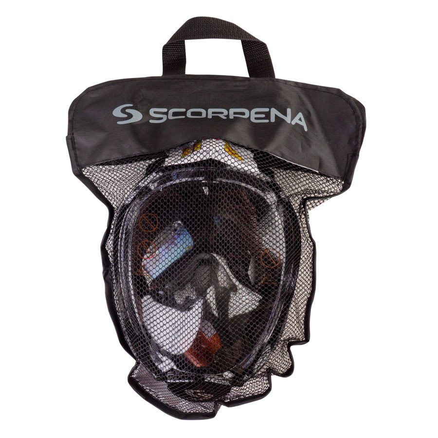 Маска полнолицевая для плавания Scorpena Swim большая, чёрн. L