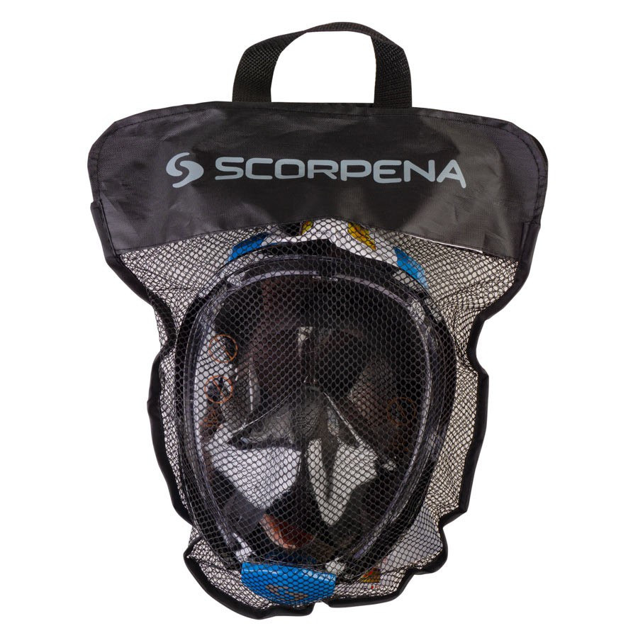 Маска полнолицевая для плавания Scorpena Swim большая, чёрно-син. L
