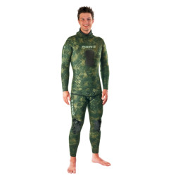 Куртка гидрокостюма для подводной охоты MARES SF INSTINCT 55 CAMO, 5,5мм, с открытой порой внутри, цв.зеленый камуфляж