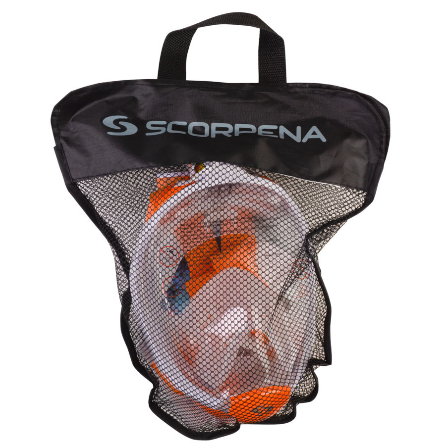 Маска полнолицевая для плавания Scorpena Swim малая, оранж. S