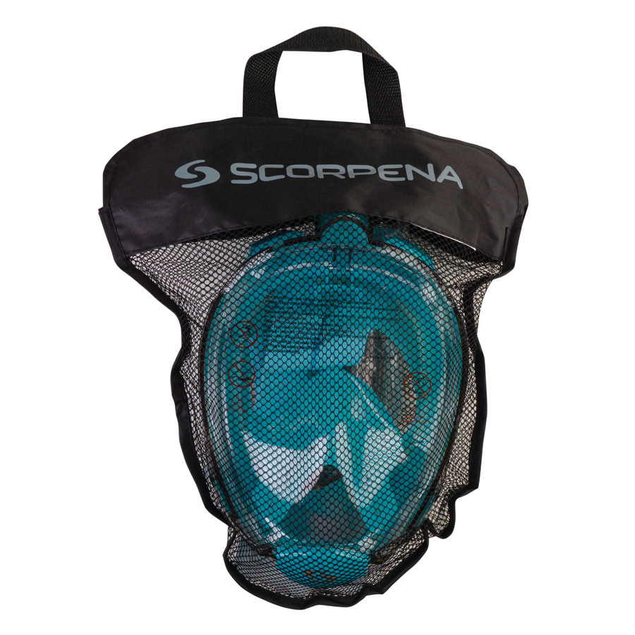 Маска полнолицевая для плавания Scorpena Swim средняя, бирюз. M