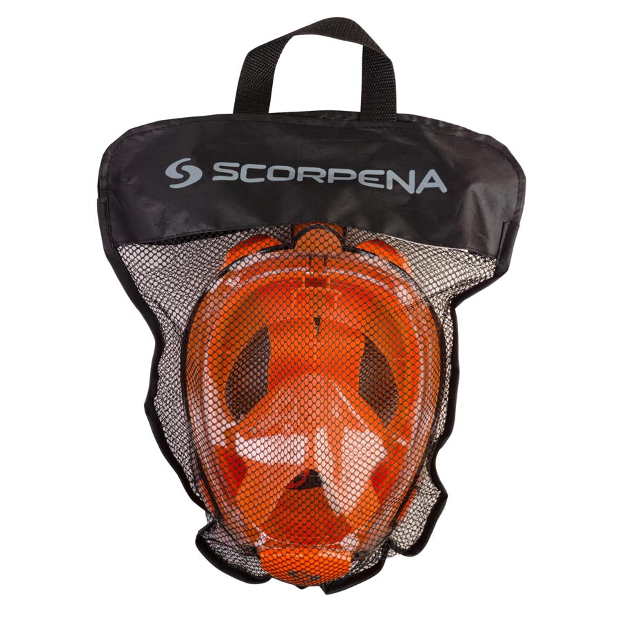 Маска полнолицевая для плавания Scorpena Swim средняя, оранж. M