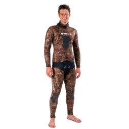 Куртка гидрокостюма для подводной охоты MARES SF INSTINCT 35 CAMO BR, 3,5мм, с открытой порой внутри, цв.коричневый камуфляж