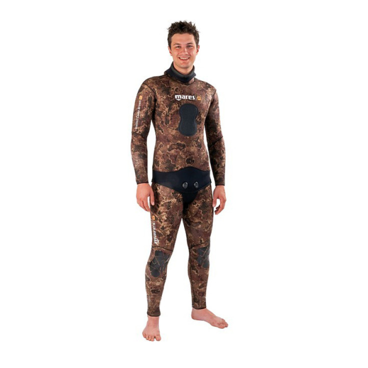 Штаны гидрокостюма для подводной охоты MARES SF INSTINCT 55 CAMO BR, 5,5мм, с открытой порой внутри, цв.коричневый камуфляж