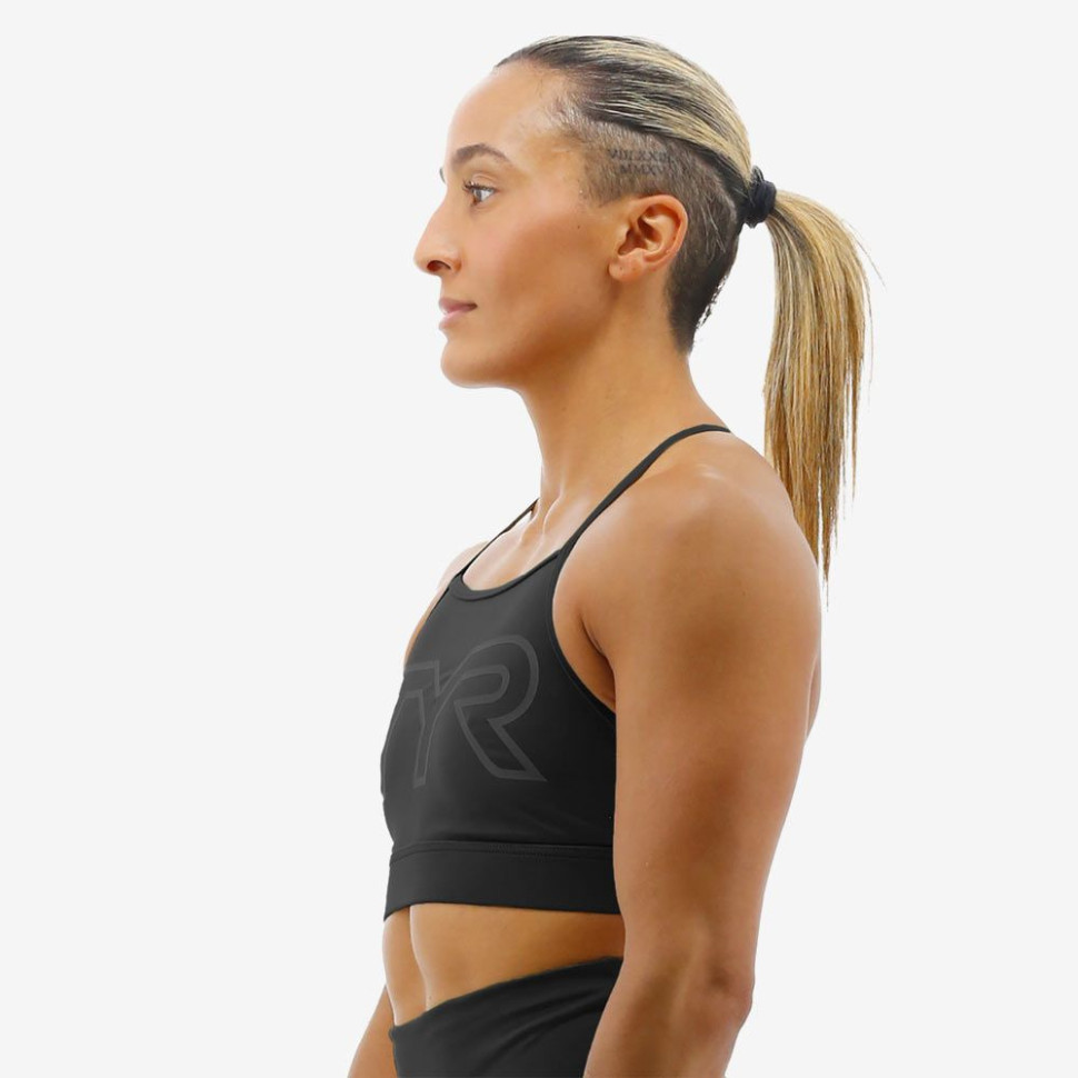 Топ TYR Womens&#039;s High Neck Sports Bra - Solid Big Logo