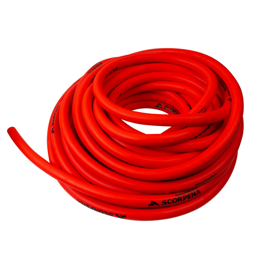 Тяга d16мм Scorpena RED, на отрез 10 см, двухкомпонентная, латексная,  
