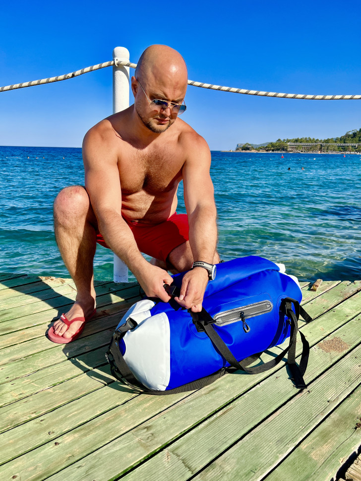 Гермосумка SCUBA BROTHERS MARINA, 40 литров, ПВХ трикотаж, синий/белый