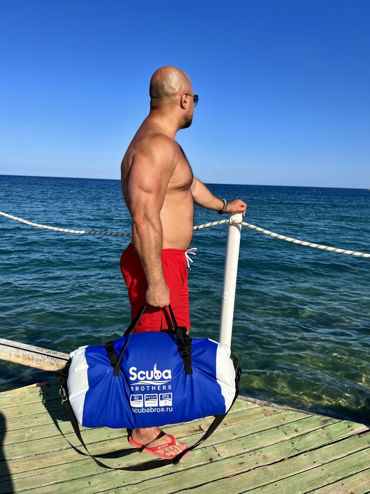 Гермосумка SCUBA BROTHERS MARINA, 40 литров, ПВХ трикотаж, синий/белый