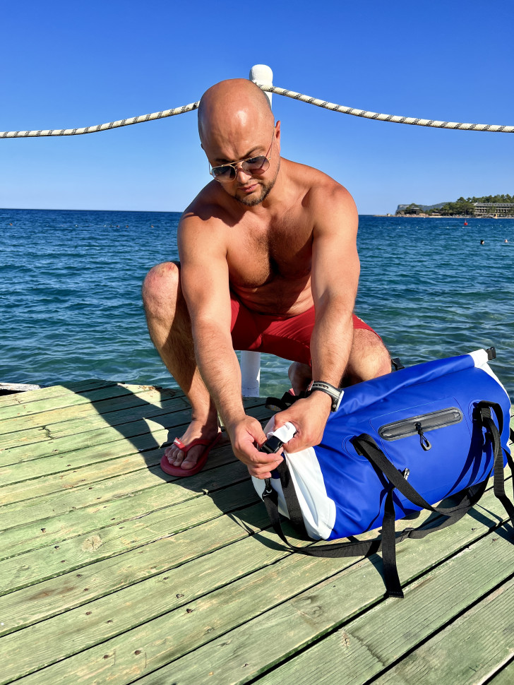 Гермосумка SCUBA BROTHERS MARINA, 40 литров, ПВХ трикотаж, синий/белый