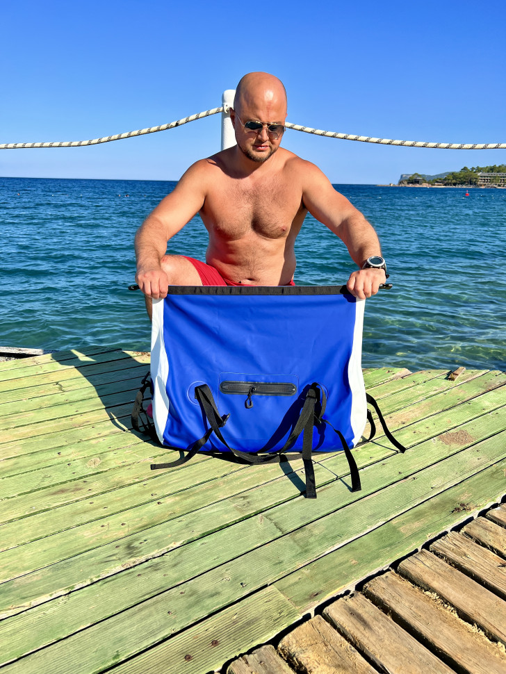 Гермосумка SCUBA BROTHERS MARINA, 40 литров, ПВХ трикотаж, синий/белый