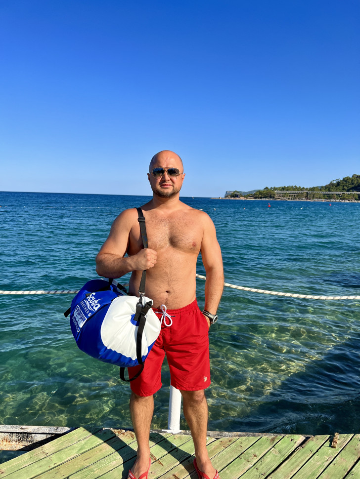 Гермосумка SCUBA BROTHERS MARINA, 40 литров, ПВХ трикотаж, синий/белый