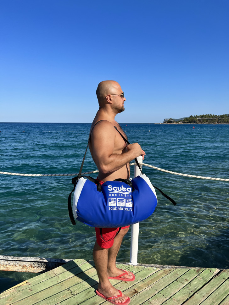 Гермосумка SCUBA BROTHERS MARINA, 40 литров, ПВХ трикотаж, синий/белый