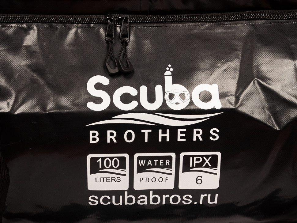 Гермосумка SCUBA BROTHERS PIRANHA, 100 литров, клапан слива, ПВХ, черный