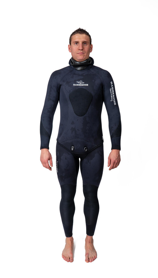 Гидрокостюм для подводной охоты 5 мм HAMMERFISH STRONG BLACK/открытая пора, длинные штаны