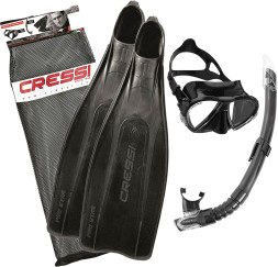 Набор для снорклинга CRESSI PRO STAR BAG, черный