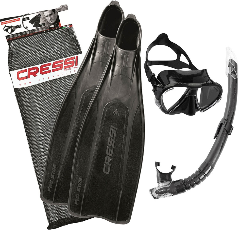 Набор для снорклинга CRESSI PRO STAR BAG, черный
