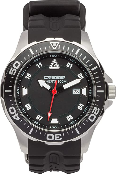 Часы Cressi MANTA WATCH 100m BLACK BLACK SILVER CASE