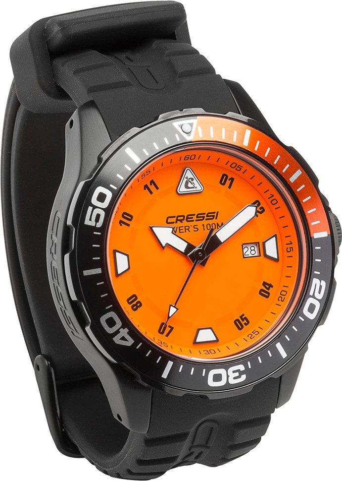 Часы Cressi MANTA WATCH 100m BLACK BLACK ORANGE