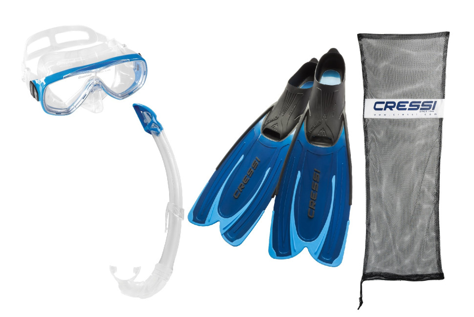 Набор для снорклинга CRESSI AGUA BAG, синий